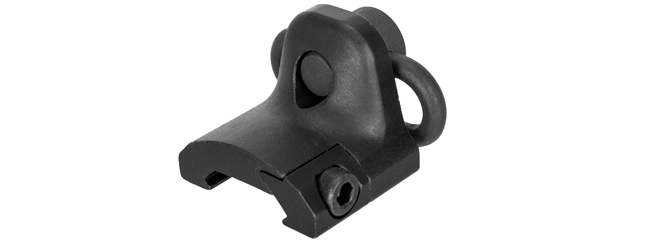 Lancer Tactical CA-464B Rail Mount Hand Stop w/ QD sling swivel - Black - Click Image to Close