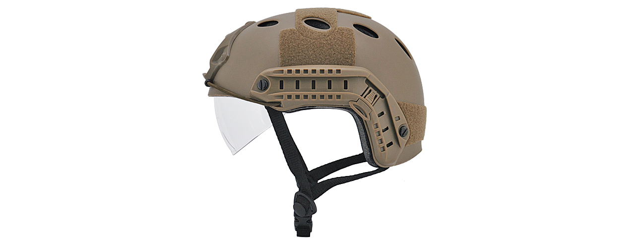 CA-740T HELMET PJ TYPE "BASIC VERSION w/VISOR" (COLOR: DARK EARTH) SIZE: MEDIUM - Click Image to Close