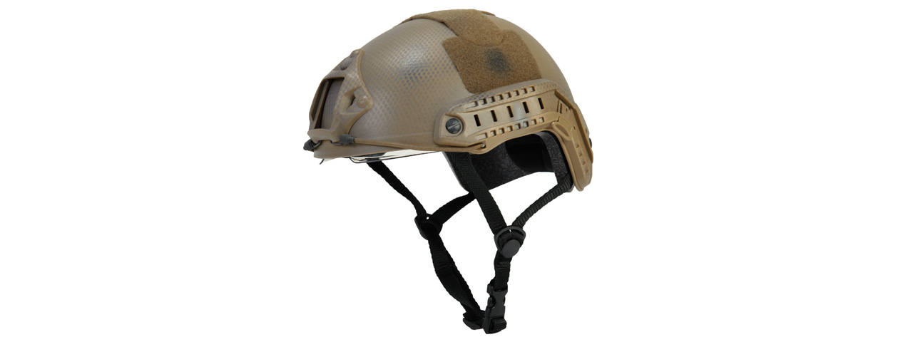 Lancer Tactical CA-741N Ballistic Helmet w/ Retractable Visor (Basic Version) in Custom Dark Earth - Click Image to Close