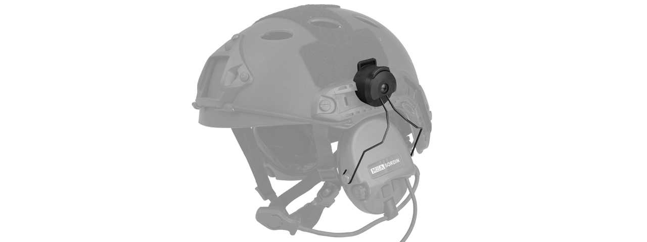 Lancer Tactical CA-746B Helmet Rail Adapter for MSA Headset, Black
