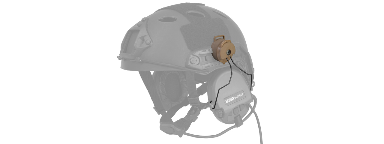 Lancer Tactical CA-746T Helmet Rail Adapter for MSA Headset,Dark Earth