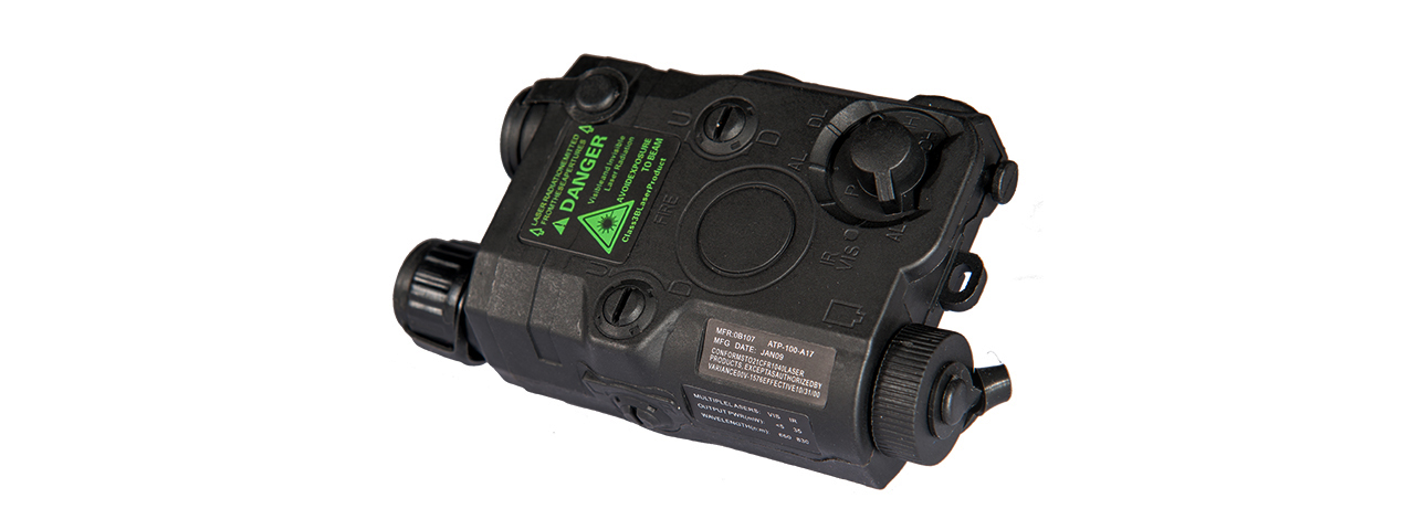 PEQ-15 BATTERY CASE + GREEN LASER (COLOR: BLACK)