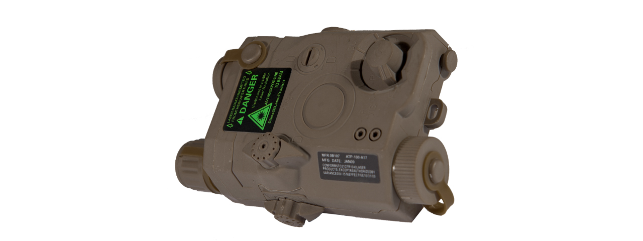 PEQ-15 LA-5 BATTERY CASE + GREEN LASER (COLOR: DARK EARTH)