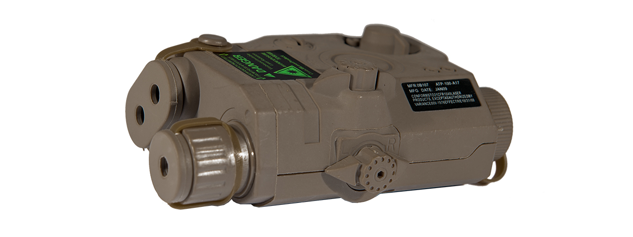 PEQ-15 LA-5 BATTERY CASE + GREEN LASER (COLOR: DARK EARTH)