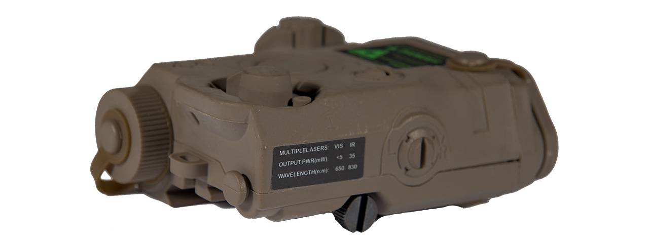 PEQ-15 LA-5 BATTERY CASE + GREEN LASER (COLOR: DARK EARTH) - Click Image to Close