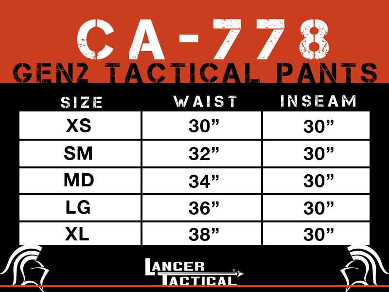 CA-778XS COMBAT UNIFORM BDU PANTS (COLOR: TAN) SIZE: X-SMALL