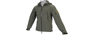 CA-781GM SOFT SHELL JACKET w/ HOOD (SAGE), SIZE: MD