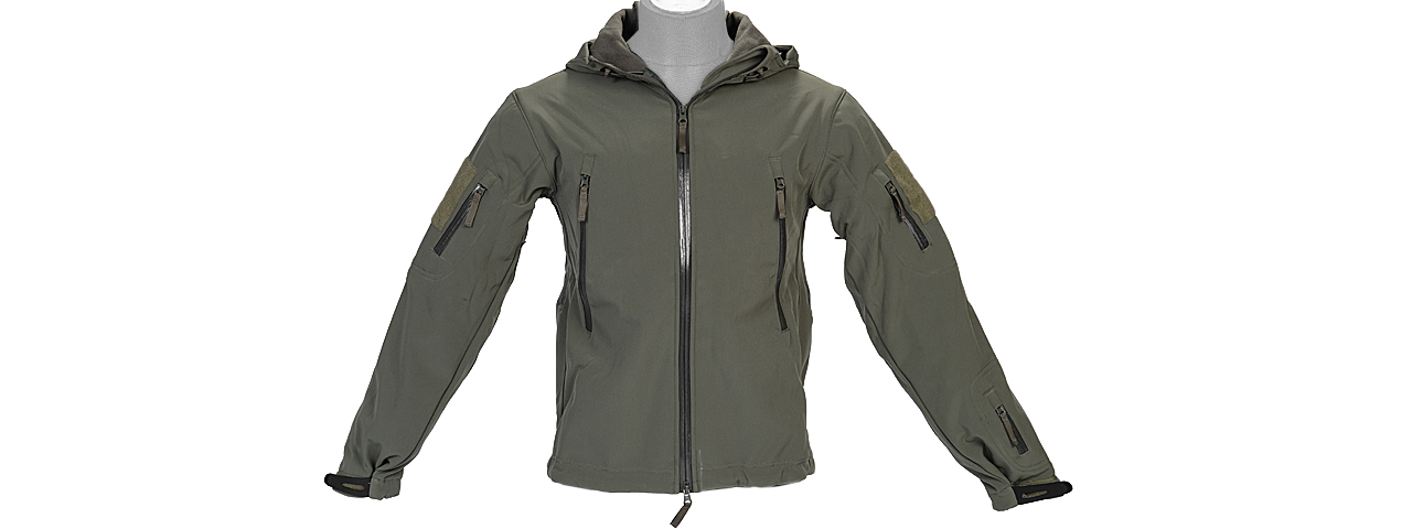 CA-781GM SOFT SHELL JACKET w/ HOOD (SAGE), SIZE: MD - Click Image to Close