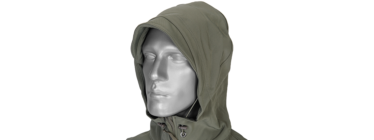 CA-781GM SOFT SHELL JACKET w/ HOOD (SAGE), SIZE: MD