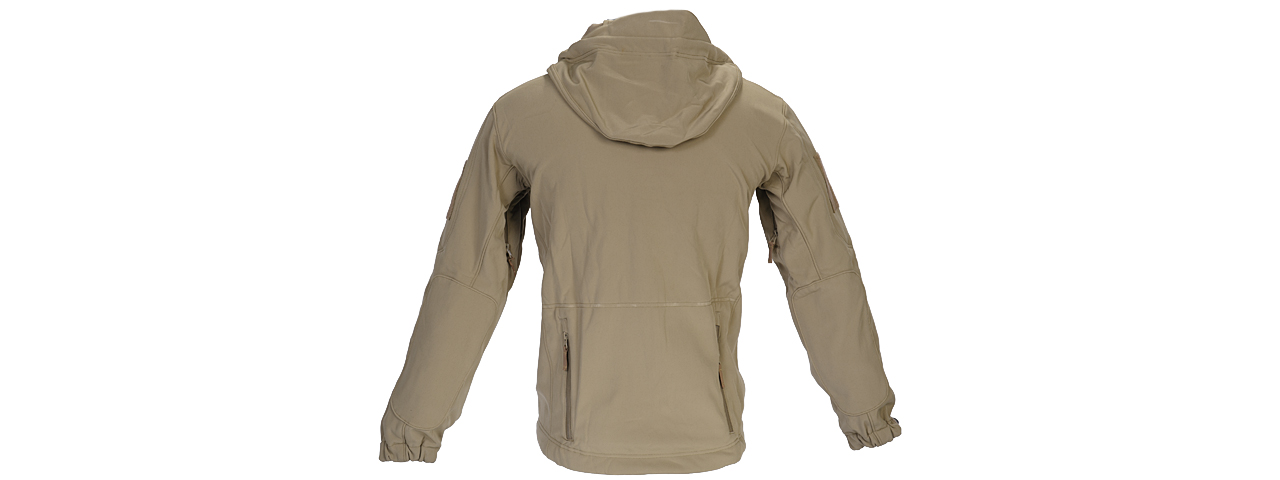 CA-782TS SOFT SHELL JACKET w/ HOOD (TAN), SIZE: SM