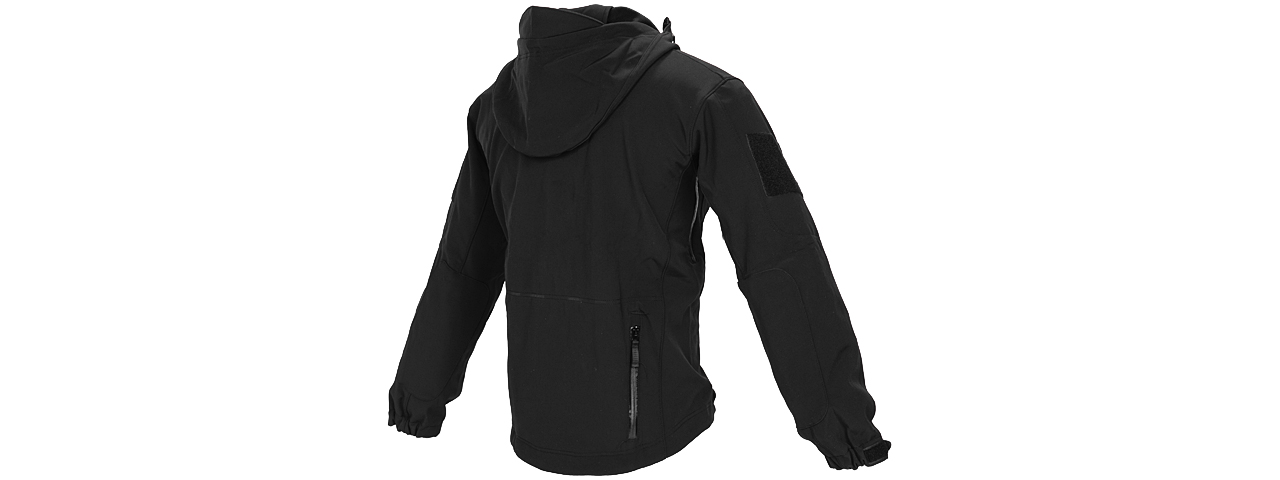 CA-783BM SOFT SHELL JACKET w/ HOOD (BLACK), SIZE: MD