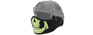 Lancer Tactical CA-801S HELMET Armour Face in Black with White Skull