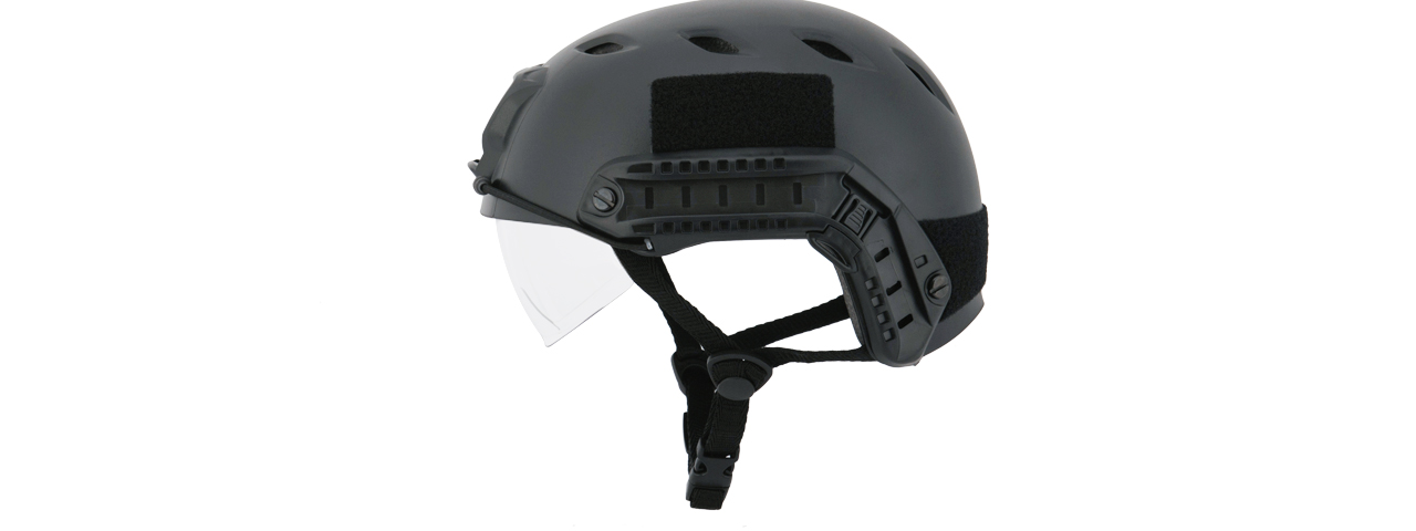 CA-842B HELMET BJ TYPE "BASIC VERSION w/VISOR" (COLOR: BLACK) SIZE: MEDIUM - Click Image to Close