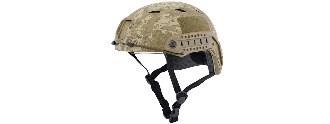 CA-842D HELMET BJ TYPE "BASIC VERSION w/VISOR" (COLOR: DESERT DIGITAL) SIZE: MEDIUM - Click Image to Close