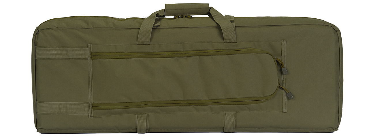 CA-982G 36" DOUBLE GUN BAG (OD GREEN) w/LOCKABLE ZIPPER - Click Image to Close