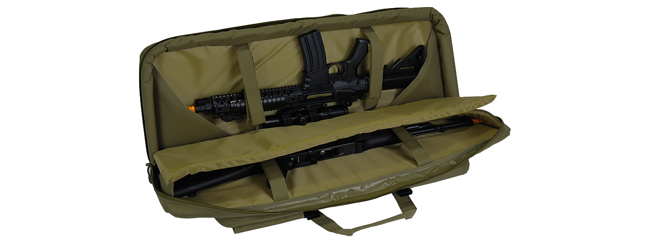 CA-982G 36" DOUBLE GUN BAG (OD GREEN) w/LOCKABLE ZIPPER