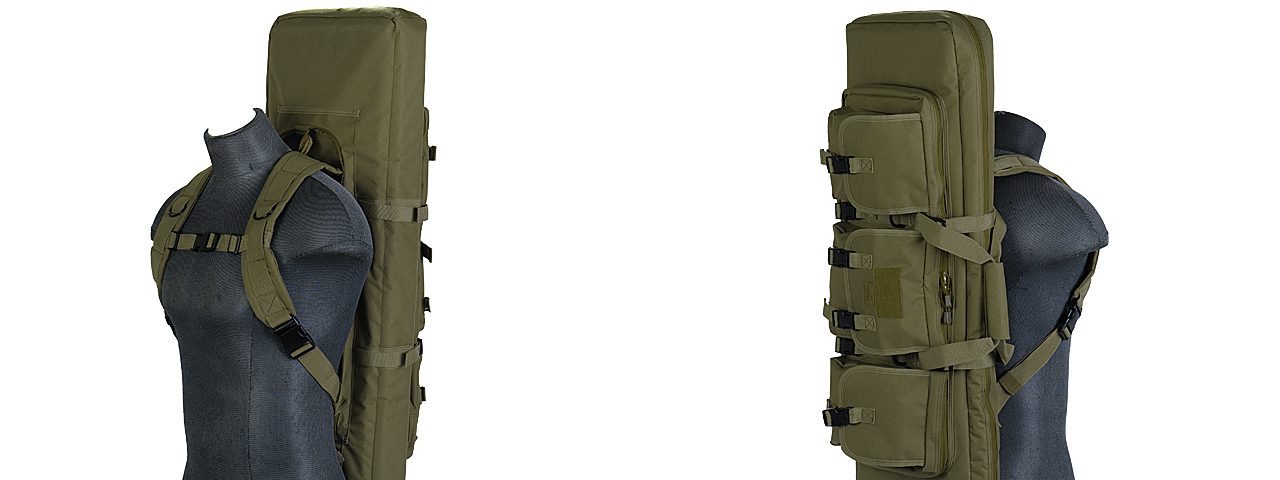 CA-982G 36" DOUBLE GUN BAG (OD GREEN) w/LOCKABLE ZIPPER