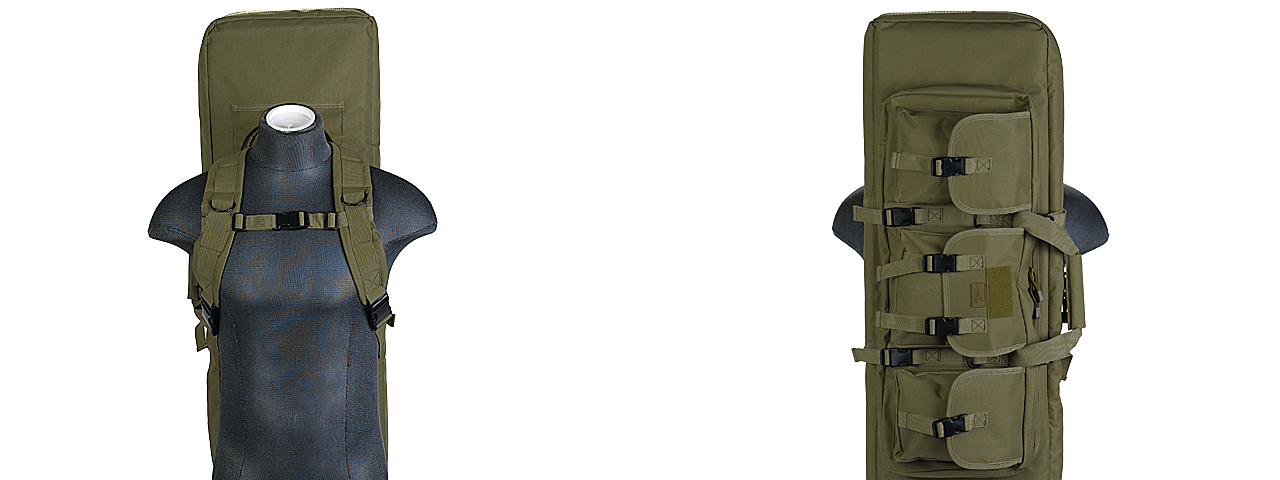 CA-982G 36" DOUBLE GUN BAG (OD GREEN) w/LOCKABLE ZIPPER