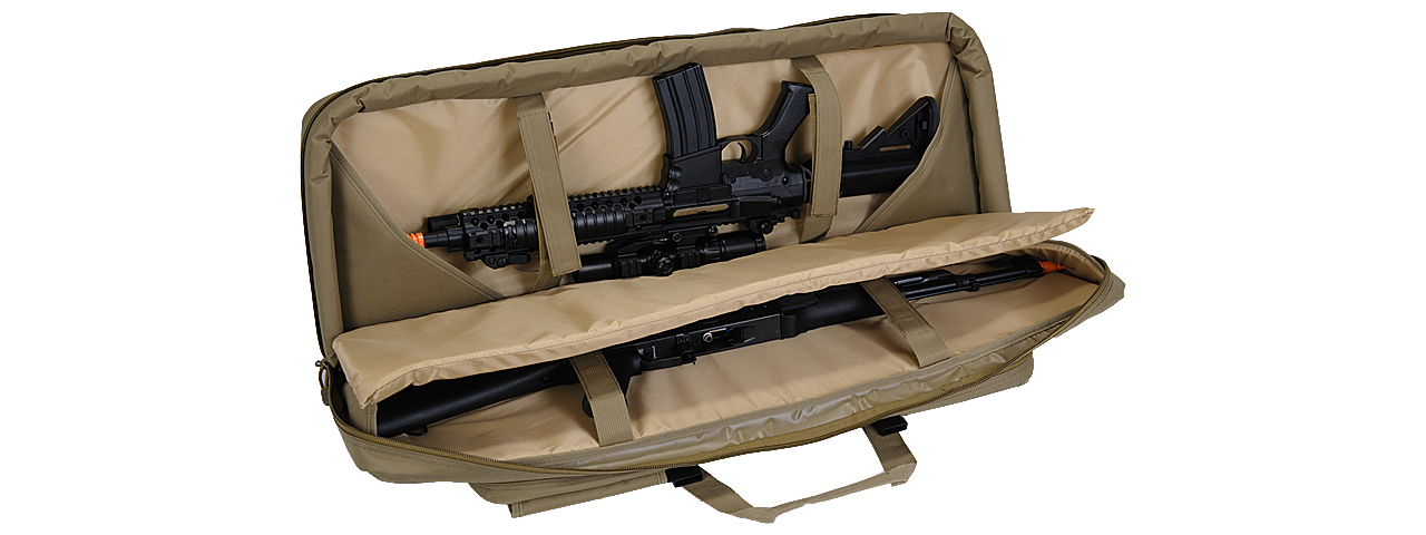 CA-982T 36" DOUBLE GUN BAG (TAN) w/LOCKABLE ZIPPER - Click Image to Close