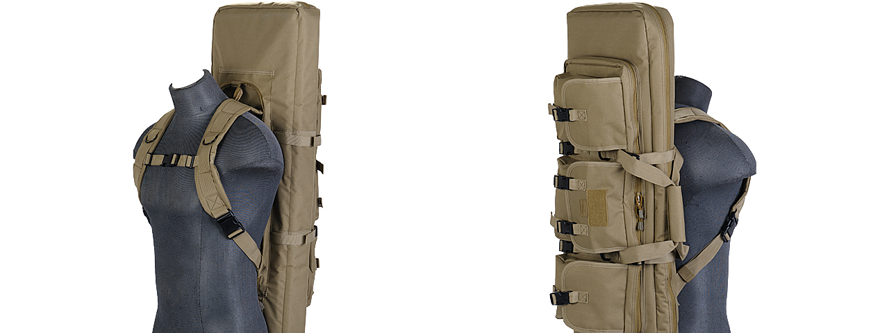 CA-982T 36" DOUBLE GUN BAG (TAN) w/LOCKABLE ZIPPER