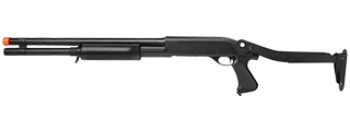 CM352L TRI-BURST SPRING SHOTGUN LONG BARREL w/METAL FOLDING STOCK (COLOR: BLACK)