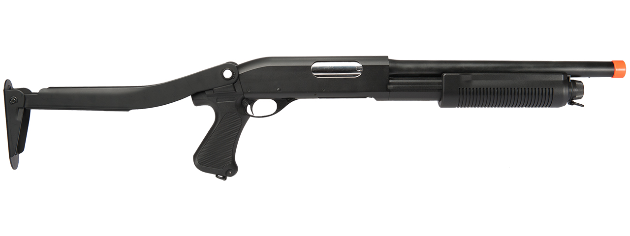 CM352 TRI-BURST SPRING SHOTGUN w/METAL FOLDING STOCK (COLOR: BLACK)