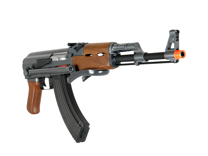 Cyma CM028S AK47S Auto Electric Gun Metal Gear, ABS Body, Folding Stock, Wood - Click Image to Close