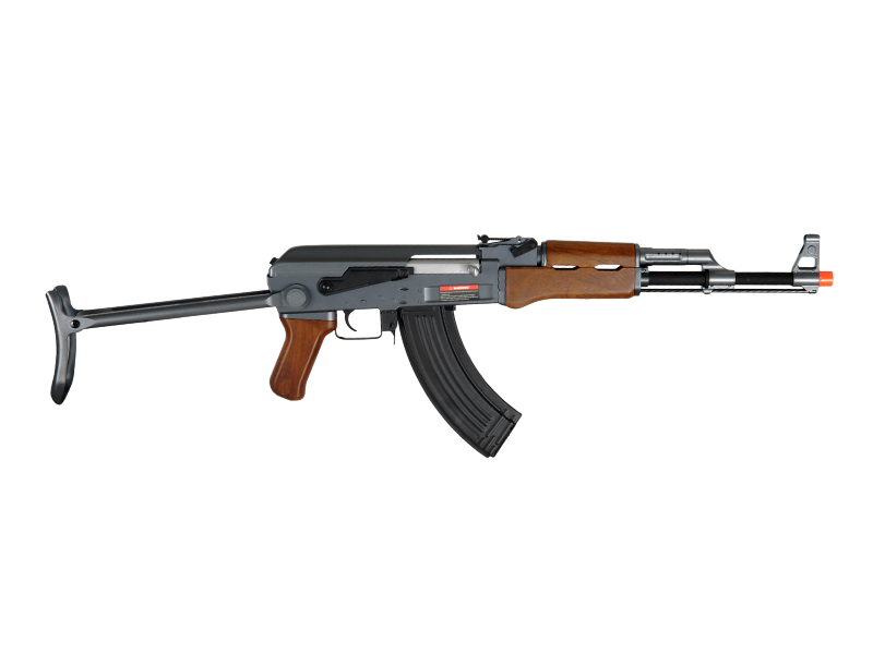 Cyma CM028S AK47S Auto Electric Gun Metal Gear, ABS Body, Folding Stock, Wood - Click Image to Close