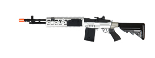 LANCER TACTICAL FULL METAL M14 EBR AEG DMR SNIPER RIFLE (SILVER)