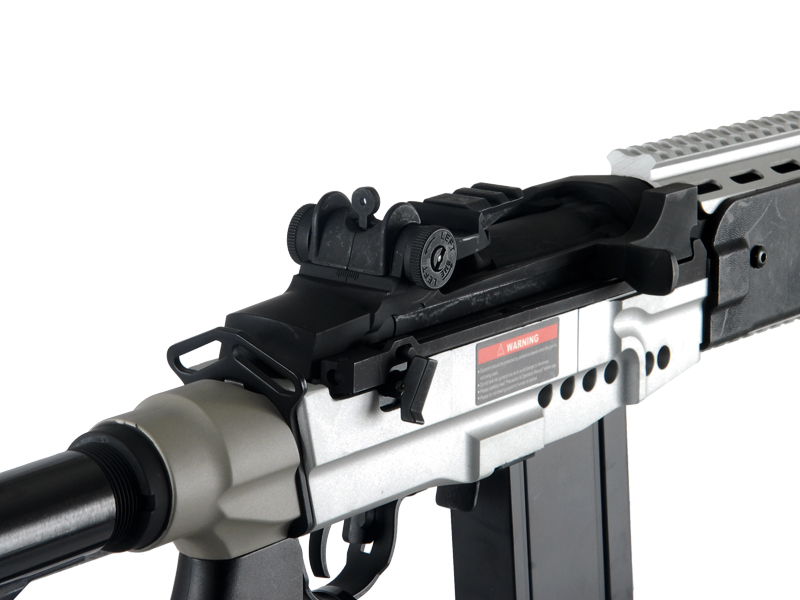 Cyma CM032EBR-S M14 EBR RIS AEG Metal Gear, Full Metal Body, Adjustable Crane Stock in Silver