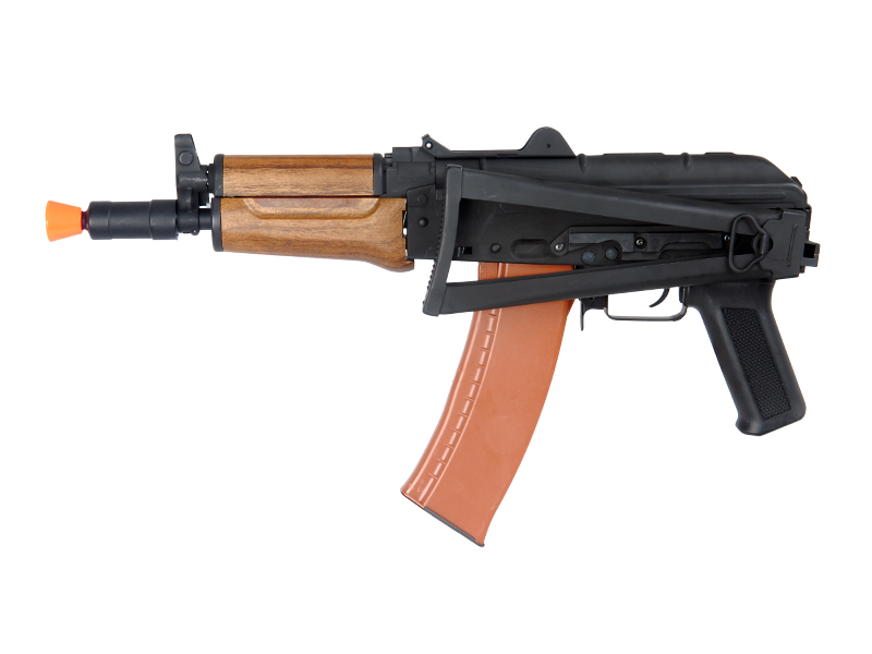 Cyma CM035 AKS-74U AEG Metal Gear, Full Metal Body, ABS Wood, Metal Side Folding Stock - Click Image to Close