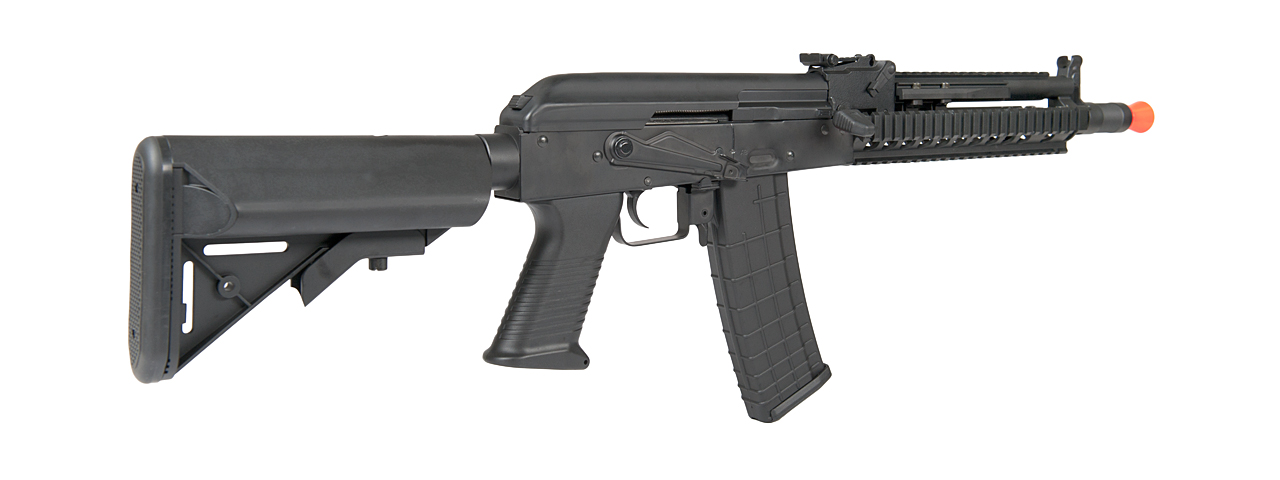 CYMA CM040I AK-74 BETA FULL METAL AEG w/GAS BLOCK & HANDGUARD RAIL (COLOR: BLACK) - Click Image to Close