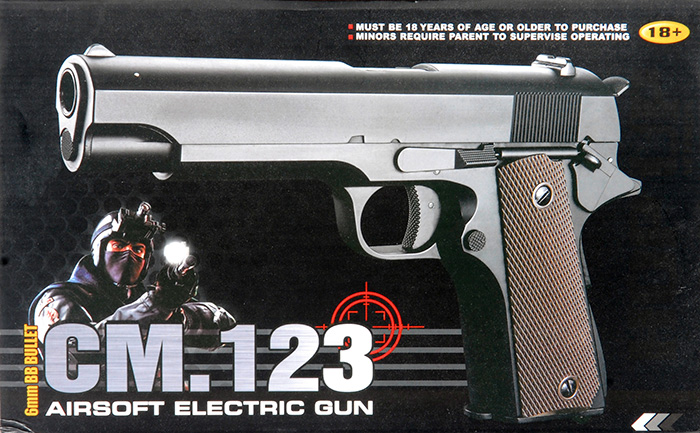 Cyma CM123 1911 Auto Electric Pistol AEP, Full Metal Body