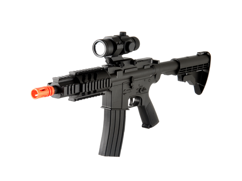 UKARMS D2806 M4 CQB RIS Auto Electric Gun Plastic Gear Adjustable LE Stock - Click Image to Close