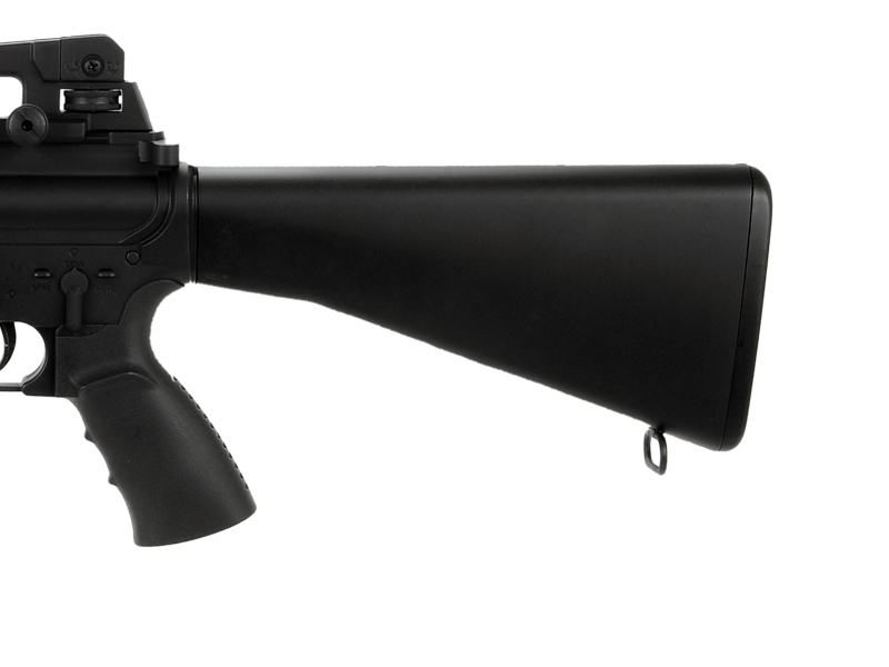 WELL AIRSOFT M4 AEG TACTICAL RIS W FIXED STOCK CARRYING HANDLE - BLACK - Click Image to Close