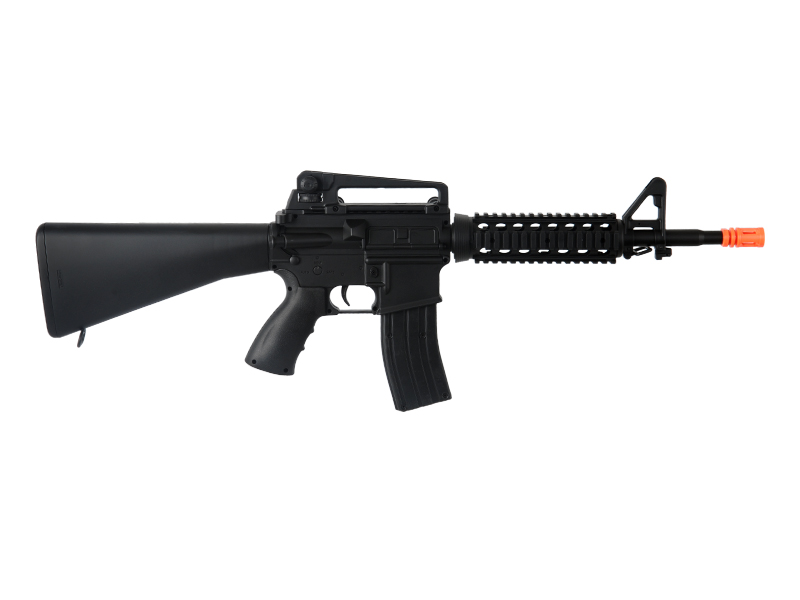 WELL AIRSOFT M4 AEG TACTICAL RIS W FIXED STOCK CARRYING HANDLE - BLACK