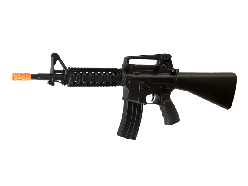 WELL AIRSOFT M4 AEG TACTICAL RIS W FIXED STOCK CARRYING HANDLE - BLACK - Click Image to Close