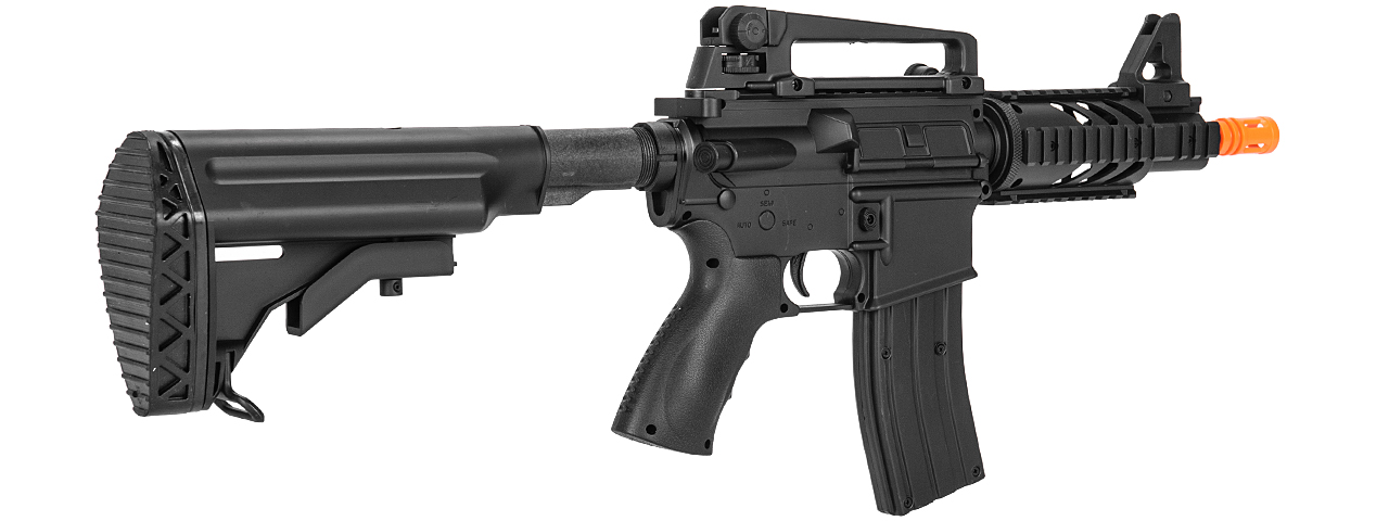 Well D3809 M4 CQB RIS AEG Plastic Gear, ABS Body w/ Adjustable Crane Stock - Click Image to Close