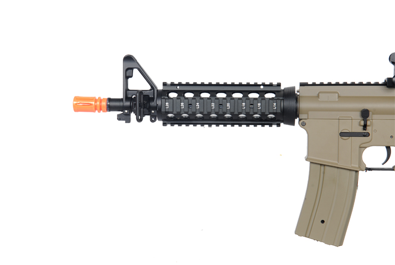 Golden Eagle JG F6624TAN Super Enhanced M4 CQB RIS AEG Metal Gear, Rail Covers, Polymer Body in Tan