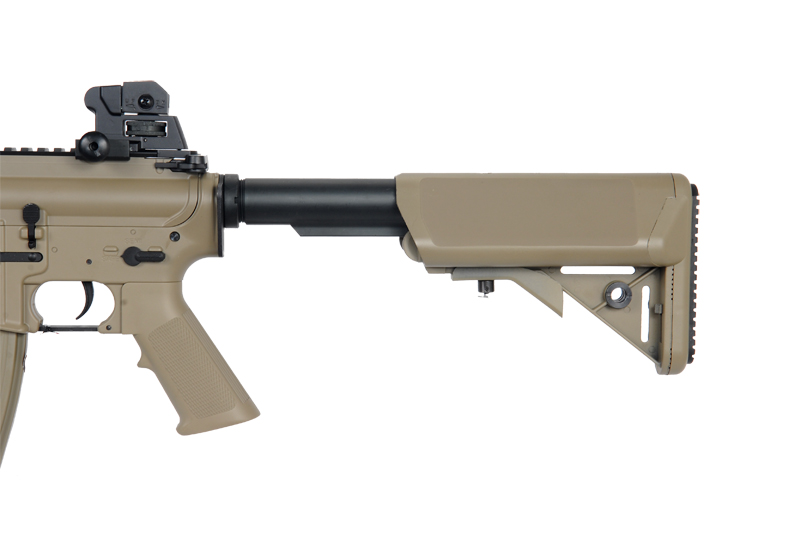 Golden Eagle JG F6624TAN Super Enhanced M4 CQB RIS AEG Metal Gear, Rail Covers, Polymer Body in Tan