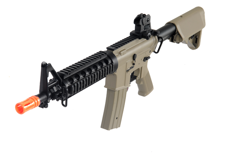 Golden Eagle JG F6624TAN Super Enhanced M4 CQB RIS AEG Metal Gear, Rail Covers, Polymer Body in Tan