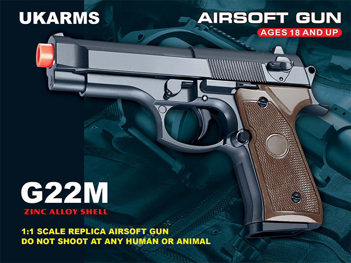 UKARMS G22M Metal Spring Pistol - Click Image to Close