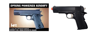 HFC M1911 AIRSOFT SPRING PISTOL W/ HEAVYWEIGHT MAGAZINE - BLACK