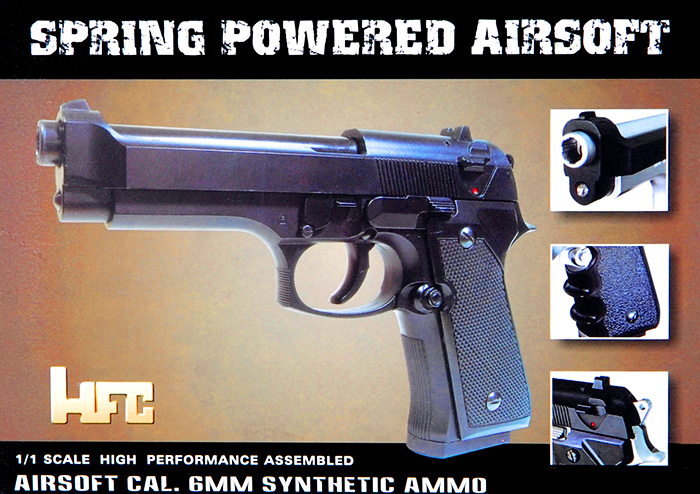 HFC AIRSOFT M9 VERTEC HEAVYWEIGHT SPRING PISTOL W/ SLIDELOCK - SILVER