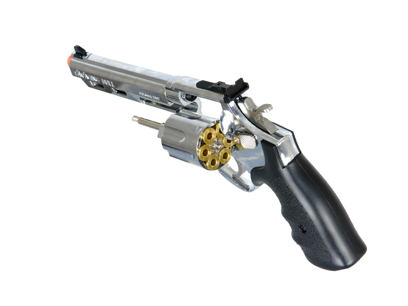 HFC SAVAGE BULL 6" GAS AIRSOFT REVOLVER PISTOL - FULL SIZE - SILVER - Click Image to Close