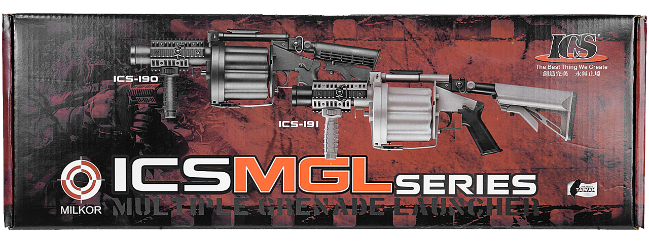 ICS ICS-190 GLM GRENADE LAUNCHER / BLACK - ASG Officialy Licensed Product - Click Image to Close