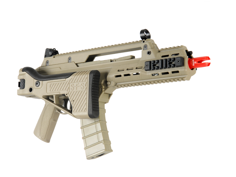 ICS G33 SERIES R36 RIS AIRSOFT GUN ASSAULT RIFLE AEG - TAN - Click Image to Close