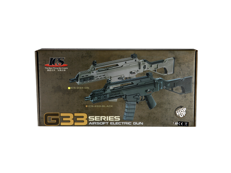 ICS G33 SERIES R36 RIS AIRSOFT GUN ASSAULT RIFLE AEG - TAN - Click Image to Close