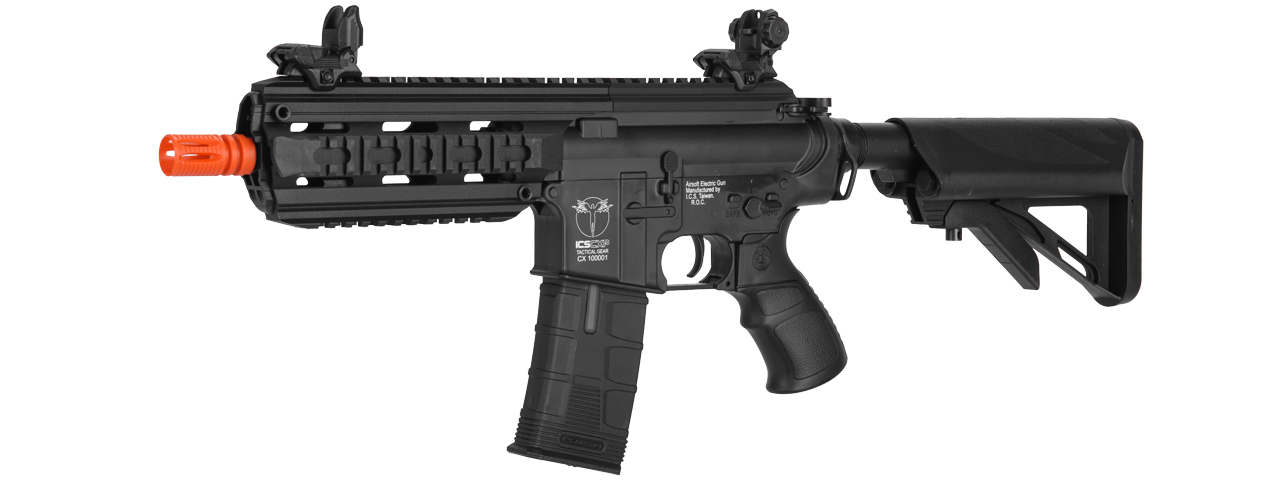 ICS CXP-16S SHORT SPORTLINE M4 RIS CQB AIRSOFT AEG RIFLE - BLACK - Click Image to Close