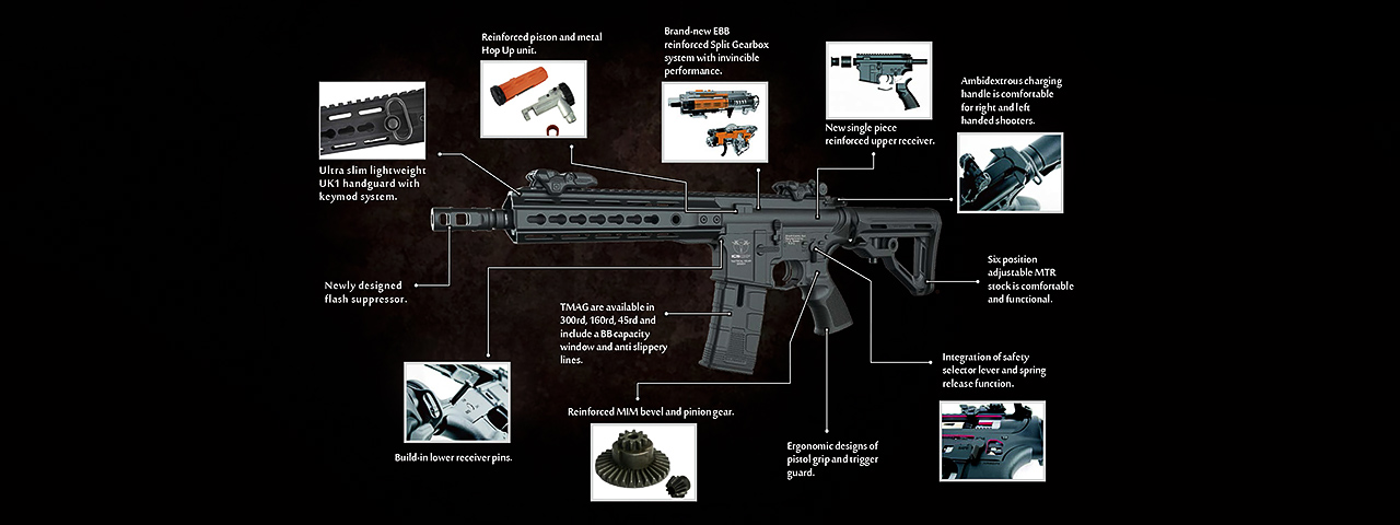 ICS ICS-260 M4 Key Mod Full Metal AEG, Short Version - Click Image to Close